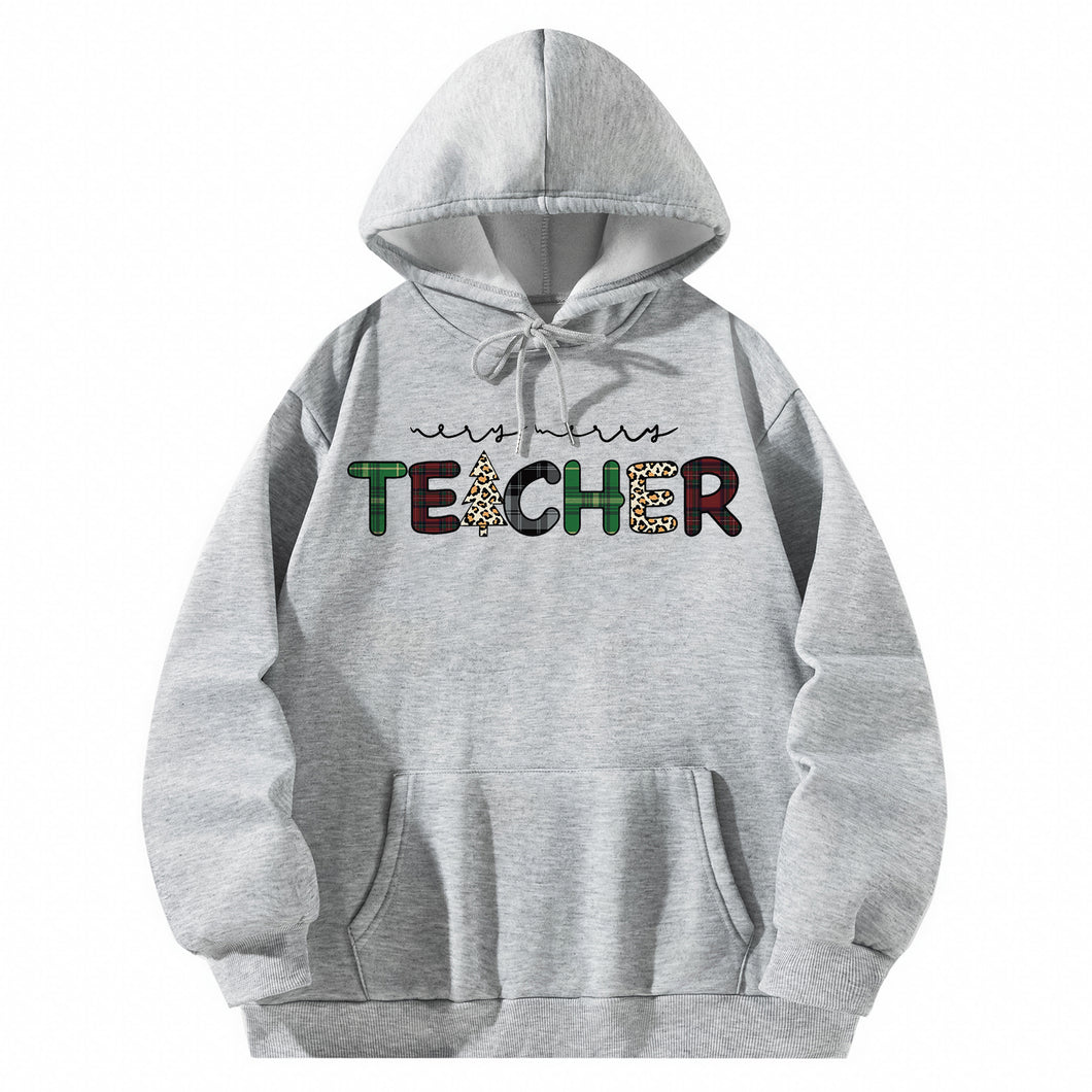 Women Hoody Sweatshirt Gray Pullover Graphic Alphabets Teacher Comfort Colors Sweatshirt