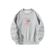 Load image into Gallery viewer, Women Crewneck Sweatshirt Gray Pullover Graphic New Year Sweatshirt
