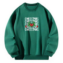 Load image into Gallery viewer,  Women Crewneck Sweatshirt Green Pullover Graphic Alphabets Christmas Sweatshirt
