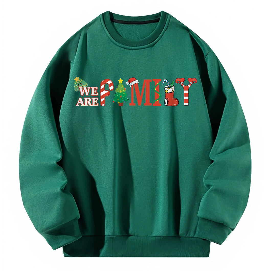  Women Crewneck Sweatshirt Green Pullover Graphic Alphabets Christmas Sweatshirt