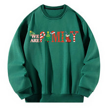 Load image into Gallery viewer,  Women Crewneck Sweatshirt Green Pullover Graphic Alphabets Christmas Sweatshirt
