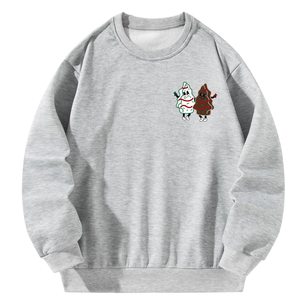  Women Crewneck Sweatshirt Gray Pullover Graphic Christmas Tree Sweatshirt
