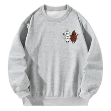 Load image into Gallery viewer,  Women Crewneck Sweatshirt Gray Pullover Graphic Christmas Tree Sweatshirt

