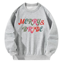 Load image into Gallery viewer, Women Crewneck Sweatshirt Gray Pullover Graphic Alphabets MERRY&amp;BRIDE Sweatshirt
