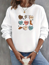 Load image into Gallery viewer, Women Crewneck Sweatshirt White Pullover Graphic Love Sweatshirt
