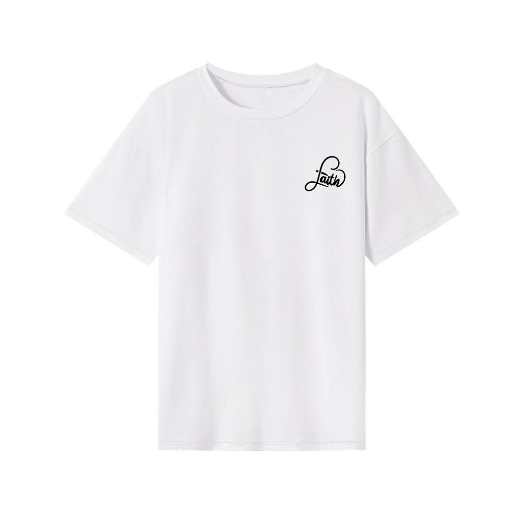 Women White Crewneck T-Shirt Pullover Graphic T-Shirt