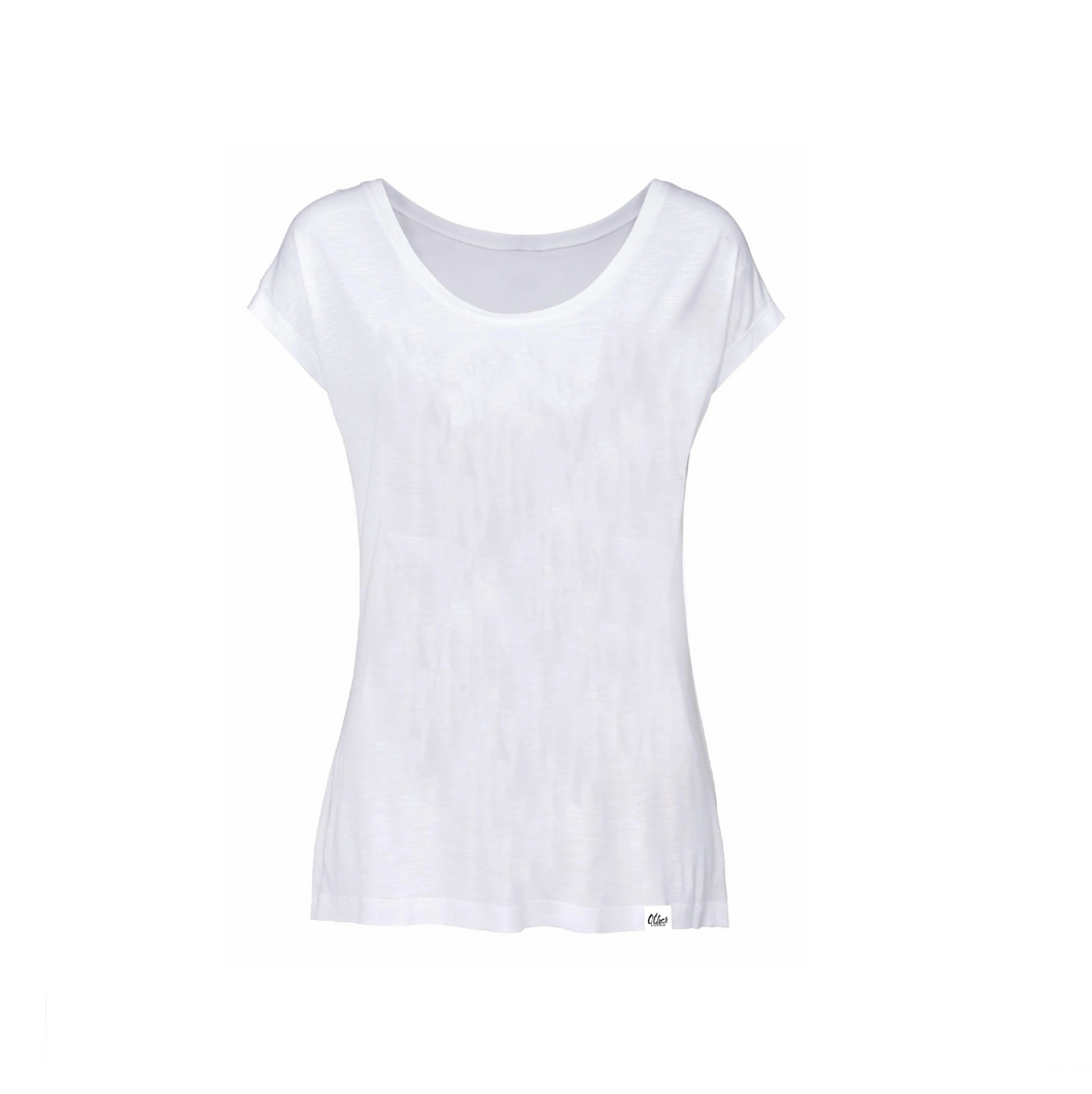 Women Crewneck T-shirt White Pullover Graphic T-shirt