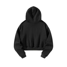 Load image into Gallery viewer, Women Cropped Sweatshirt Black Pullover Graphic  Sock Christmas Sweatshirt
