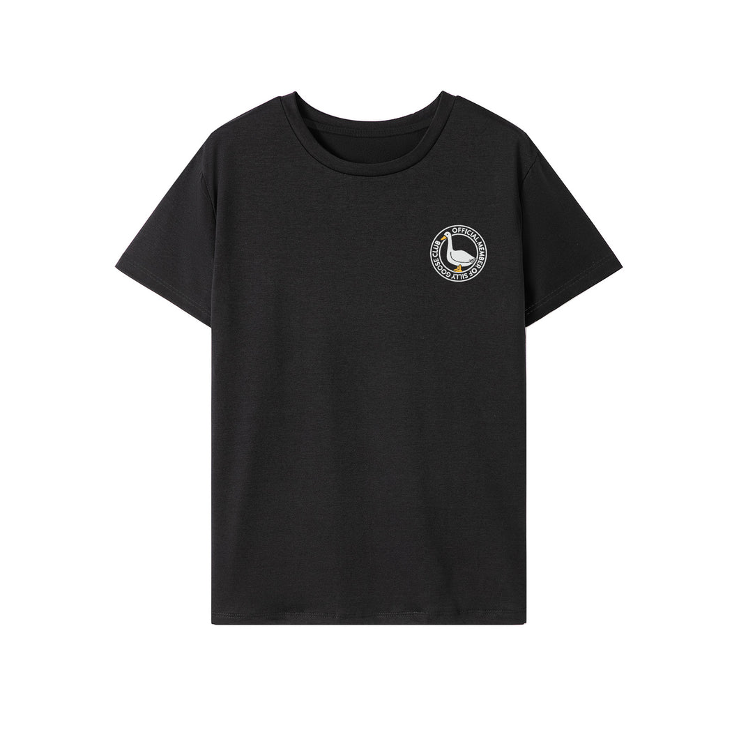 Women Black Crewneck T-Shirt Pullover Graphic T-Shirt