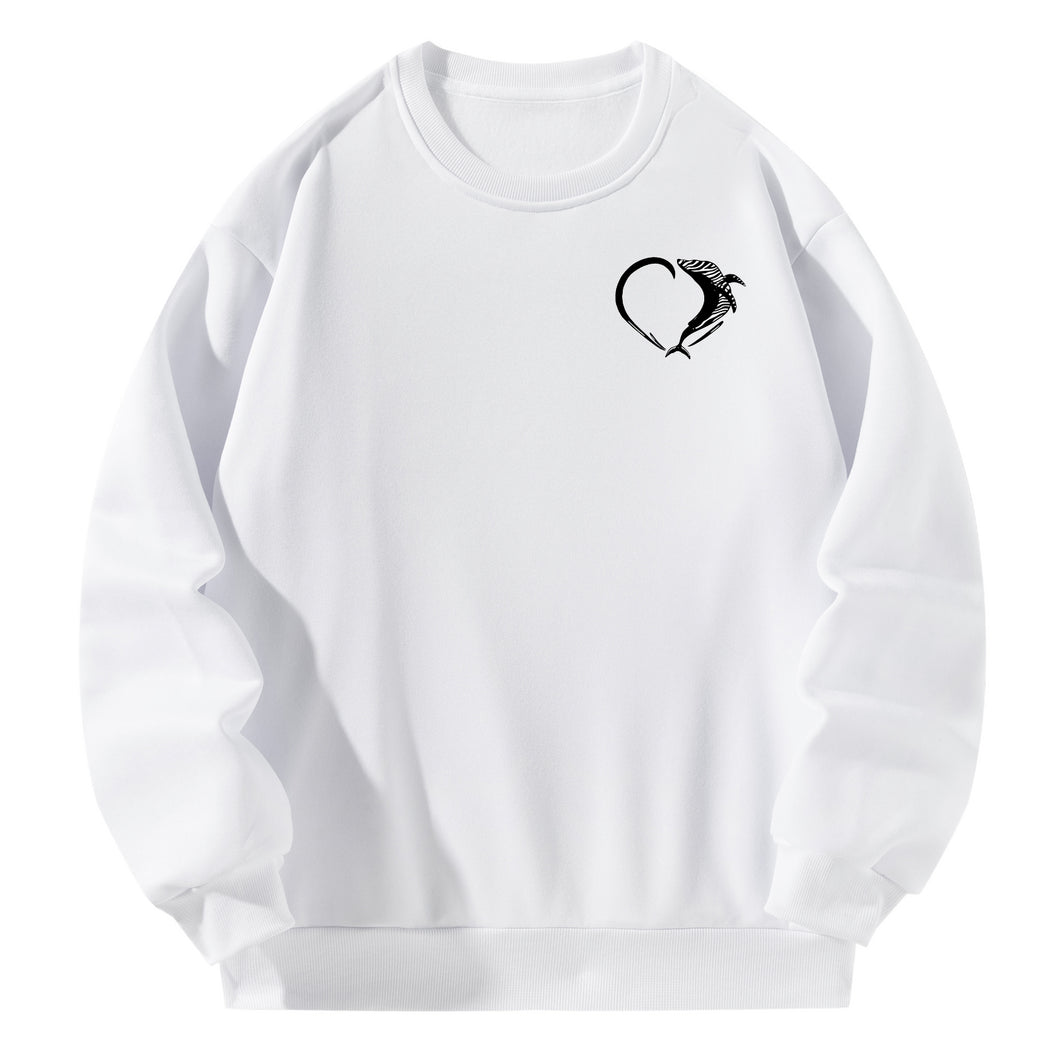 Women Crewneck Sweatshirt White Pullover Graphic Love Sweatshirt