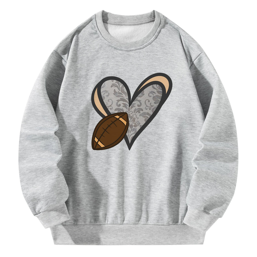 Women Crewneck Sweatshirt Gray Pullover Graphic Love Sweatshirt