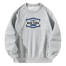 Load image into Gallery viewer, Women Crewneck Sweatshirt Gray Pullover Graphic Alphabets City New York Sweatshirt
