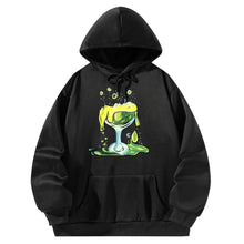 Load image into Gallery viewer, Women Hoody Sweatshirt Black Pullover Graphic Goblet Sweatshirt
