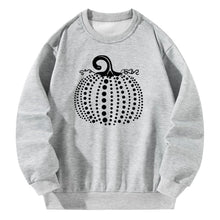Load image into Gallery viewer, Women Crewneck Sweatshirt Gray Pullover Graphic Pumpkin Sweatshirt

