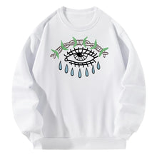 Load image into Gallery viewer,  Women Crewneck Sweatshirt White Pullover Graphic Eye Sweatshirt
