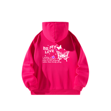 Load image into Gallery viewer, Women Hoody Sweatshirt Rose Red Pullover Graphic Butterfly Sweatshirt
