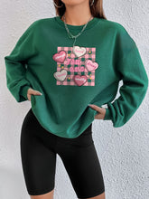 Load image into Gallery viewer, Women Crewneck Sweatshirt Green Pullover Graphic Love Sweatshirt
