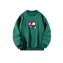 Load image into Gallery viewer, Women Crewneck Sweatshirt Green Pullover Graphic Jigsaw Love Sweatshirt
