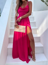 Load image into Gallery viewer, Women&#39;s A Line Dress Maxi long Dress Green Pink Fuchsia Khaki Sleeveless Pure Color Backless Split Spring Summer
