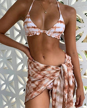 Load image into Gallery viewer, Tie-Dye Print Bikini Three Piece Set Women Swimwear
