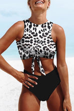 Load image into Gallery viewer, Leopard Print Strappy High Waist Bikini
