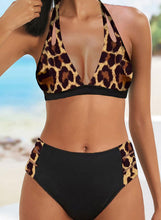 Load image into Gallery viewer, Leopard Strap V-Neck Bikinis
