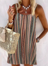 Load image into Gallery viewer, Striped Strap U-Neck Vintage Boho Cover-ups Swimsuits
