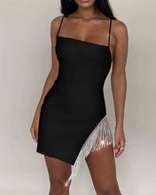 Load image into Gallery viewer, Summer Women Sexy Strap Mini Dress Diamond Pendant Party Elegant Evening Dress
