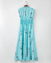 Load image into Gallery viewer, Floral V-Neckline Cap Sleeve Maxi X-line Dress
