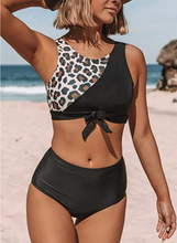 Load image into Gallery viewer, Leopard Print Patchwork Bikini Swimwear

