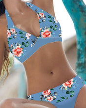 Load image into Gallery viewer, Women&#39;s Swimwear Bikini 2 Piece Swimsuit Open Back Print Floral
