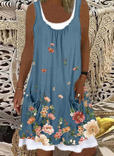 Load image into Gallery viewer, Casual Floral Tunic Round Neckline A-line Dress

