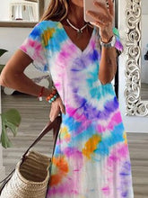 Load image into Gallery viewer, Women&#39;s Tie Dye Colorful Long Dresses
