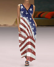 Load image into Gallery viewer, Women&#39;s V-neck National Flag Sleeveless Dress
