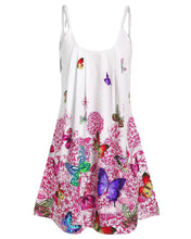 Load image into Gallery viewer, Women&#39;s Boho Floral Butterfly Print Mini Cami Dress
