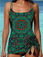 Load image into Gallery viewer, Green Floral Print Tankini Sets

