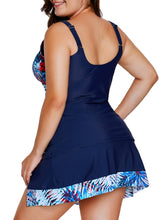 Load image into Gallery viewer, Tropical Print Detail Tankini Set
