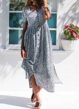 Load image into Gallery viewer, Floral Tunic V-Neckline Maxi Shift Dress
