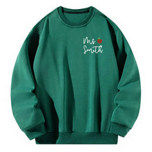 Load image into Gallery viewer, Women Crewneck Sweatshirt Green Pullover Graphic Alphabets Ms. Smith Sweatshirt
