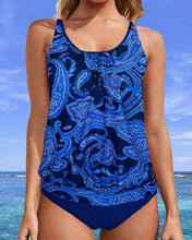 Load image into Gallery viewer, Two Piece Tankini Retro Solid Swimsuit
