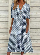 Load image into Gallery viewer, Cotton Half Sleeve Weaving Dress
