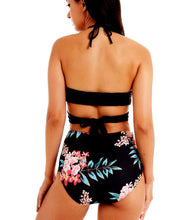 Load image into Gallery viewer, Flower Printed Halter Bandage High Waist String Bikini
