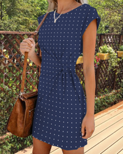 Load image into Gallery viewer, Women&#39;s Color Spot U-neck  Short Sleeve Dress
