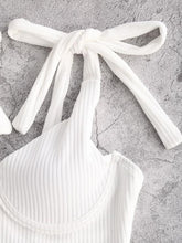 Load image into Gallery viewer, Ribbed Knotted Underwired One-piece Swimsuit
