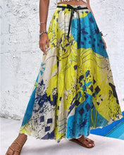 Load image into Gallery viewer, Multicolor A Line Geometric Pattern Long Skirts
