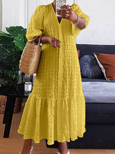 Load image into Gallery viewer, Casual V-Neck Half Sleeve Buttons Pleated Dress
