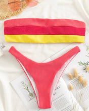 Load image into Gallery viewer, Women&#39;s Color Block Bandeau Bikinis
