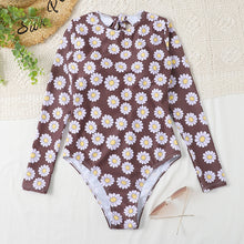 Load image into Gallery viewer, Women&#39;s One Piece Swimsuit Swimwear Long Sleeve Floral
