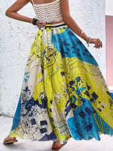 Load image into Gallery viewer, Multicolor A Line Geometric Pattern Long Skirts
