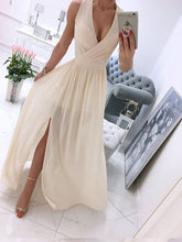Load image into Gallery viewer, Women&#39;s Swing Dress Maxi long Dress Leather Pink White Light Green Violet Apricot Sleeveless Pure Color Split
